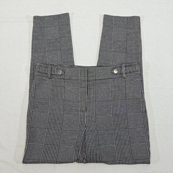 Calvin Klein Slim Stretch Knit Houndstooth Plaid Dress Pants 10 Black White - Picture 7 of 12
